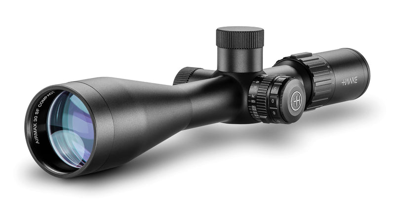 Load image into Gallery viewer, Hawke Airmax 30 AMX Reticle Rifle Scope | Best optical rifle scope in UK | Suitable for Hunting |Second Focal Plane Long Range Scope | TalonGear.co.uk | side focus 6-24x50
