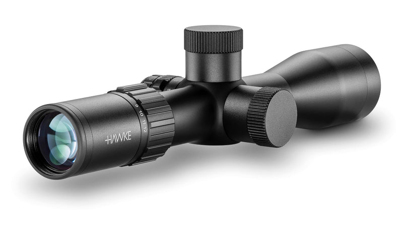 Load image into Gallery viewer, Hawke Airmax 30 AMX Reticle Rifle Scope | Best optical rifle scope in UK | Suitable for Hunting |Second Focal Plane Long Range Scope | TalonGear.co.uk | side focus 3-12x40
